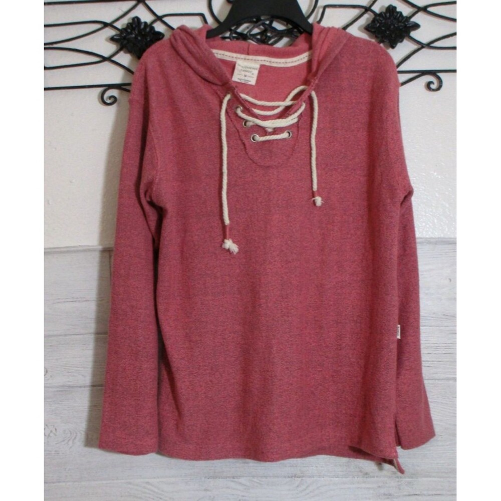 Southern Spirt Knit Hooded Top Women's Size M Pink Long Sleeve Round Neck